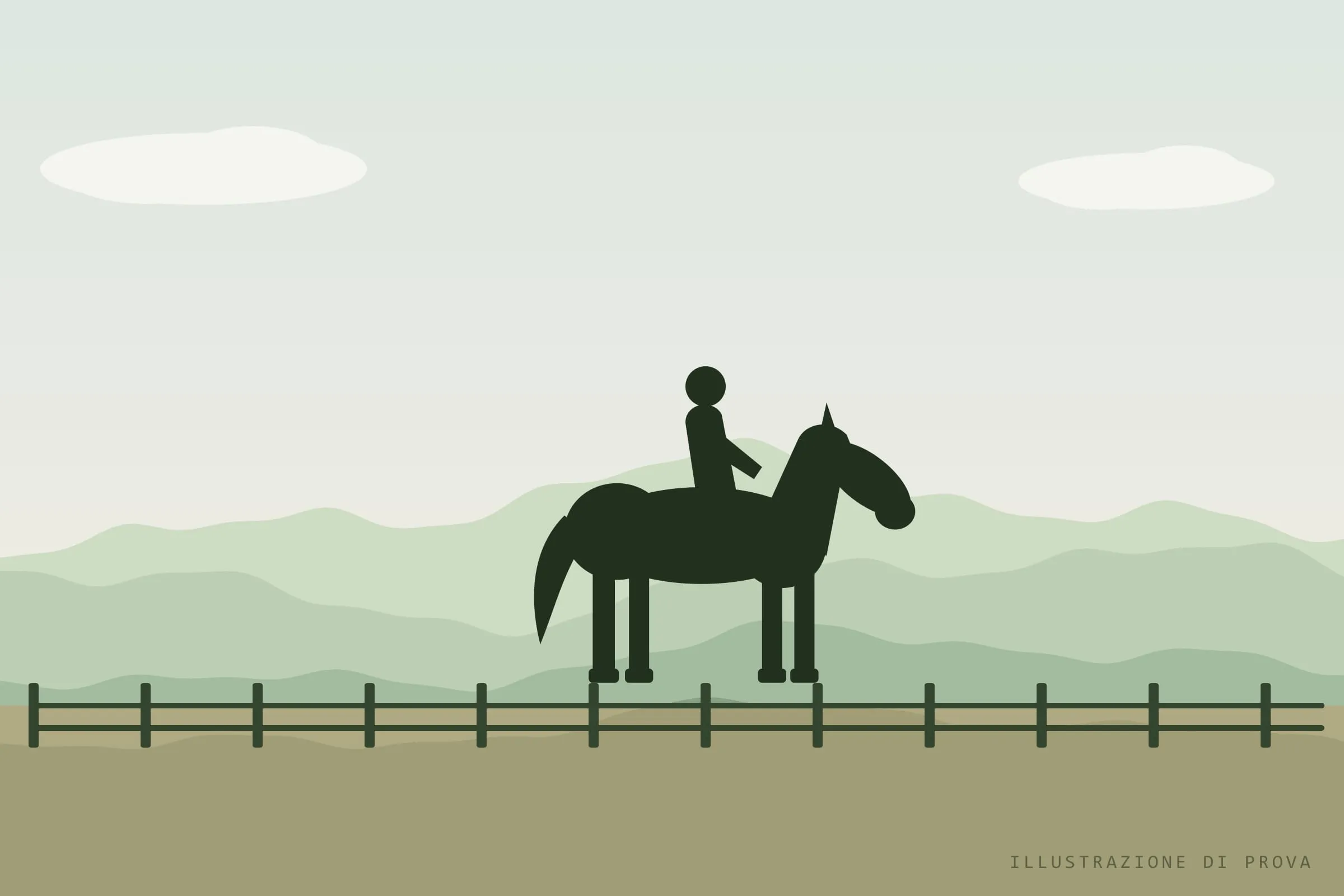 Illustrazione di prova: un cavaliere lungo lo steccato